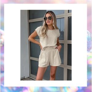 Commense Casual Two-Piece Pockets Shorts Set